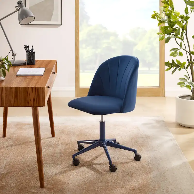 Velvet Curved Swivel Desk Chair