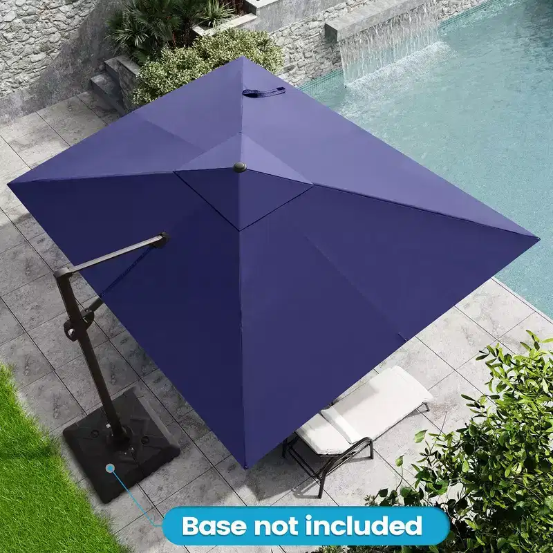 Crestlive Products 9x11FT Cantilever Patio Offset Umbrella 1-Tier Top No Base
