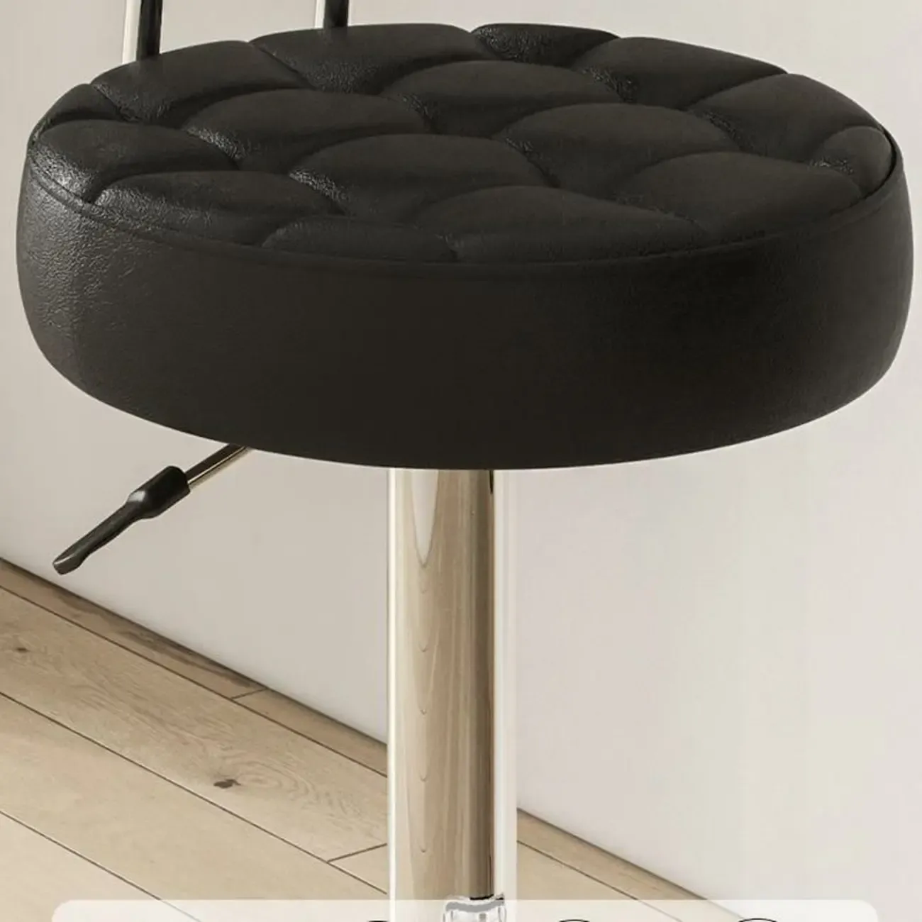Leather Upholstered Adjustable Swivel Bar Stools