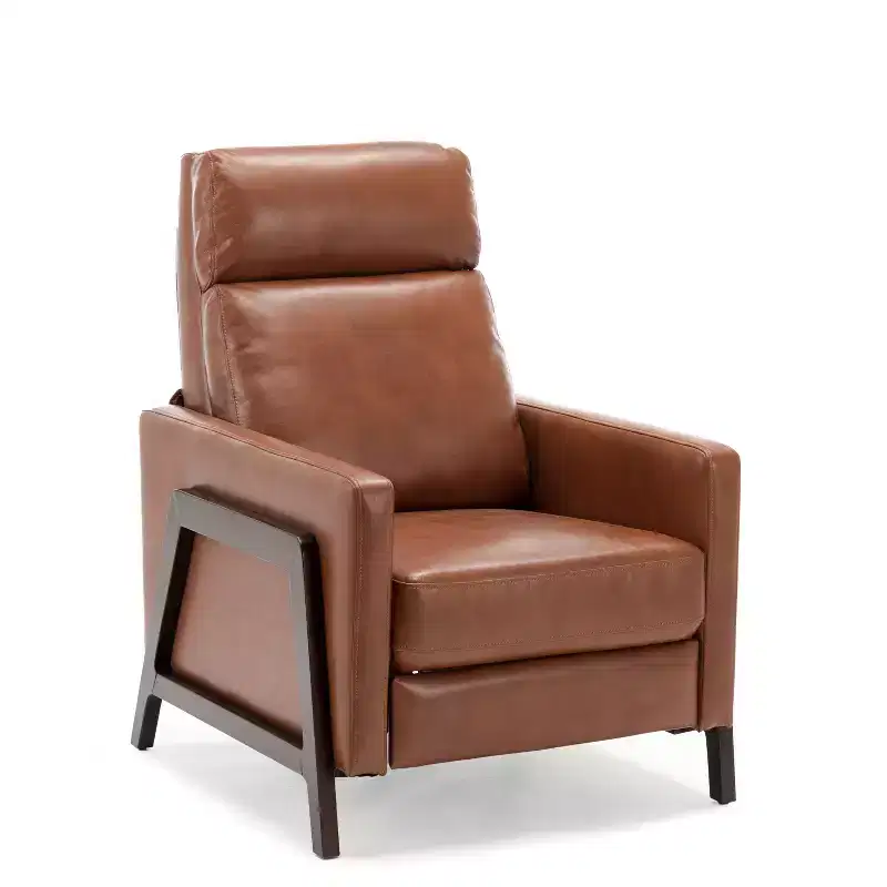 Okak Push Back Recliner Chair Accent Chair with Upholstered Comfy High Back Recliner Sofa Chair with Solid Wood Legs for Living Room Bedroom