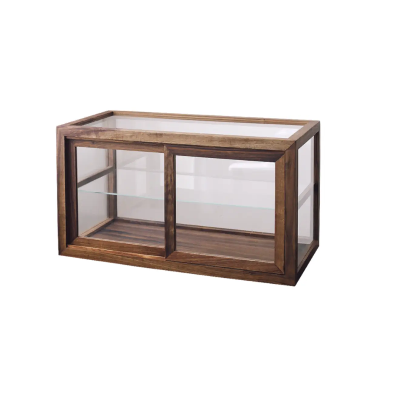Tabletop Wooden Open Door Glass Small Display Cabinet