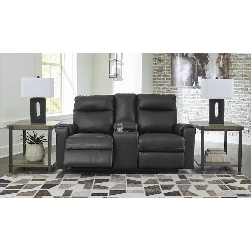 Signature Design by  Barnsana Power Reclining Loveseat with Console