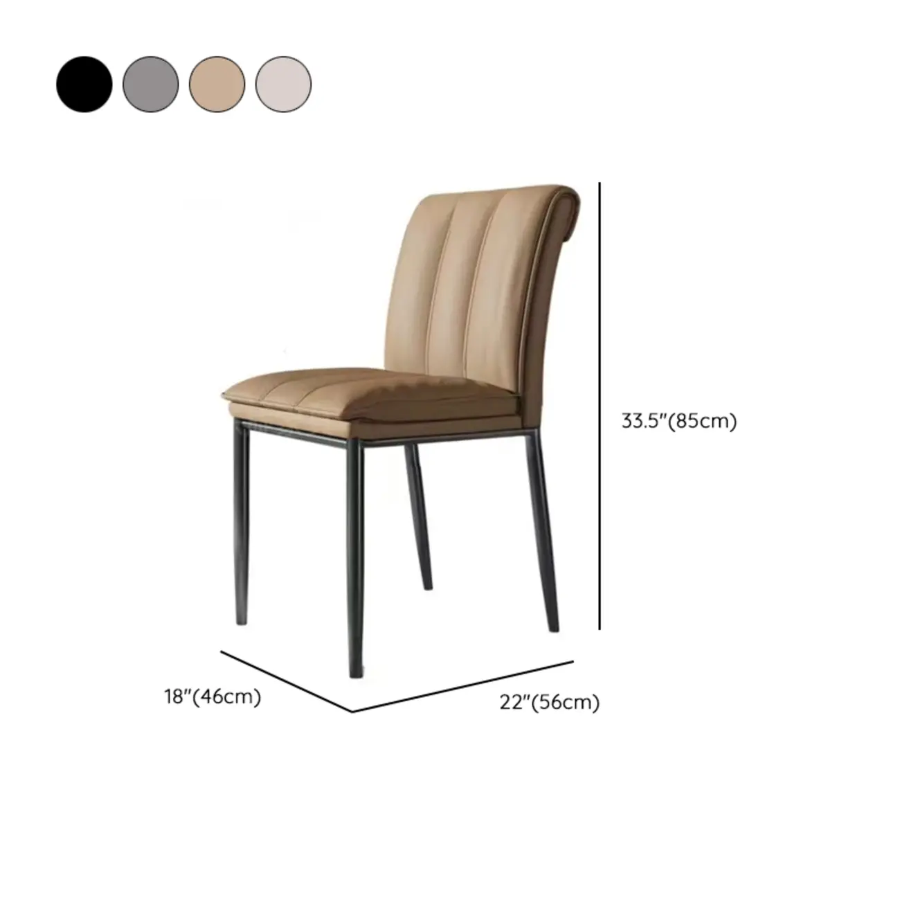 Low Back Upholstered Dining Chairs with Vertical Tufting