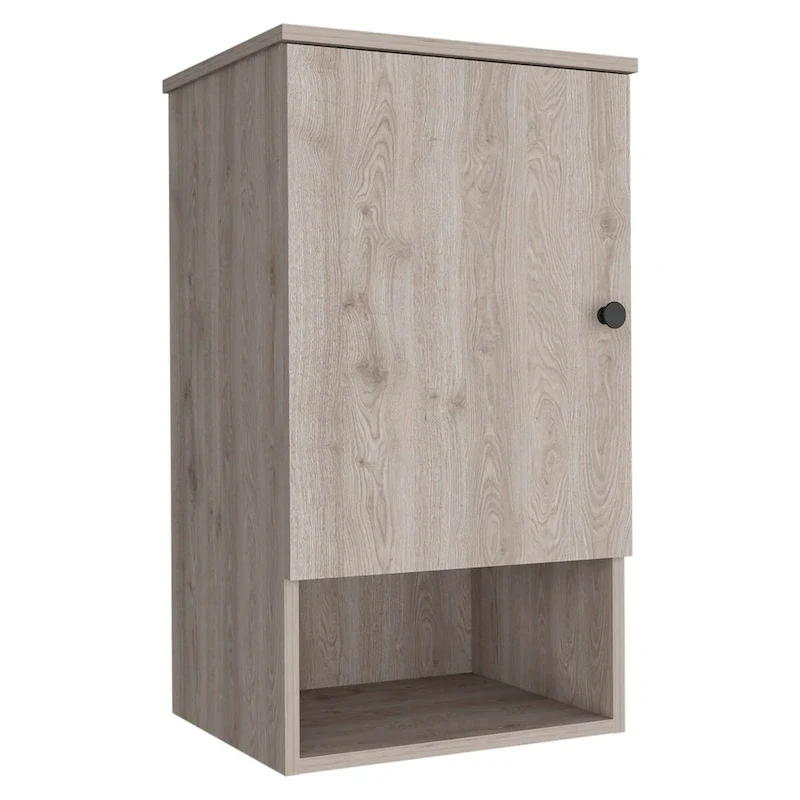 Medicine Cabinet , Two Internal Shelves, Light Oak / White Finish