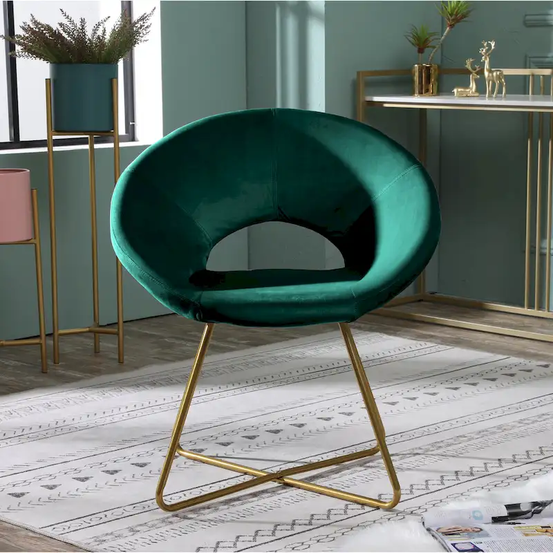 Velvet Accent Chair - Blue/Green/Grey/Pink - Single Seat