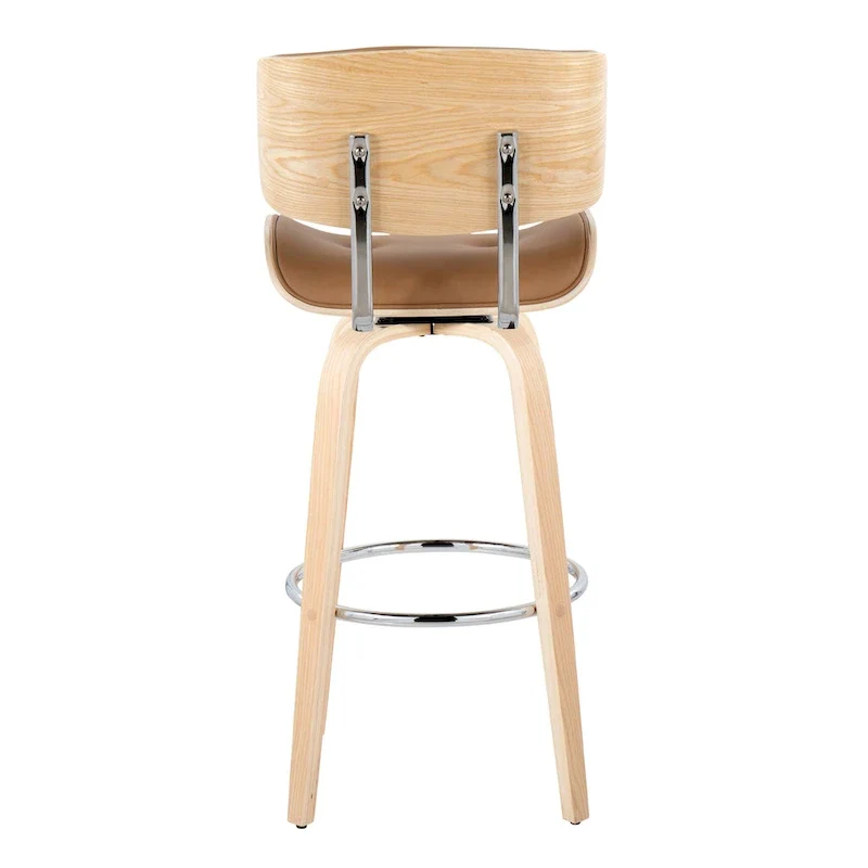 Carson Carrington Leksand 30 Fixed-Height Bar Stool with Bent Wood Legs (Set of 2)