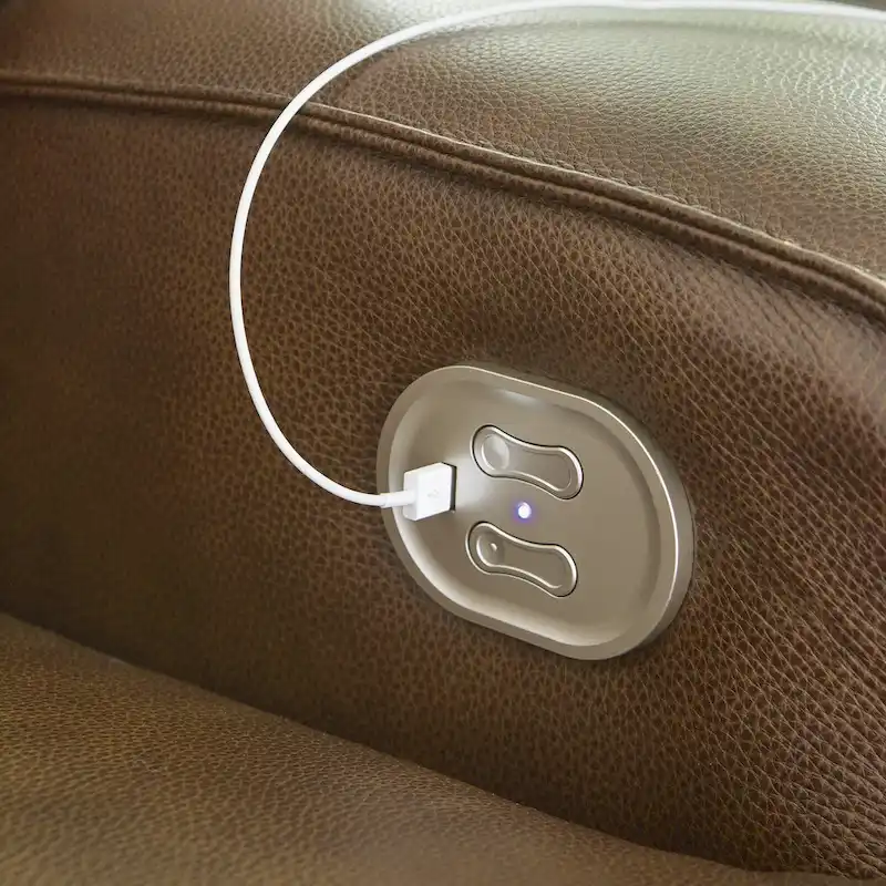 Signature Design by Ashley Francesca Auburn 2 Seat Power Reclining Sofa with Adjustable Headrest - 84W x 41D x 42H