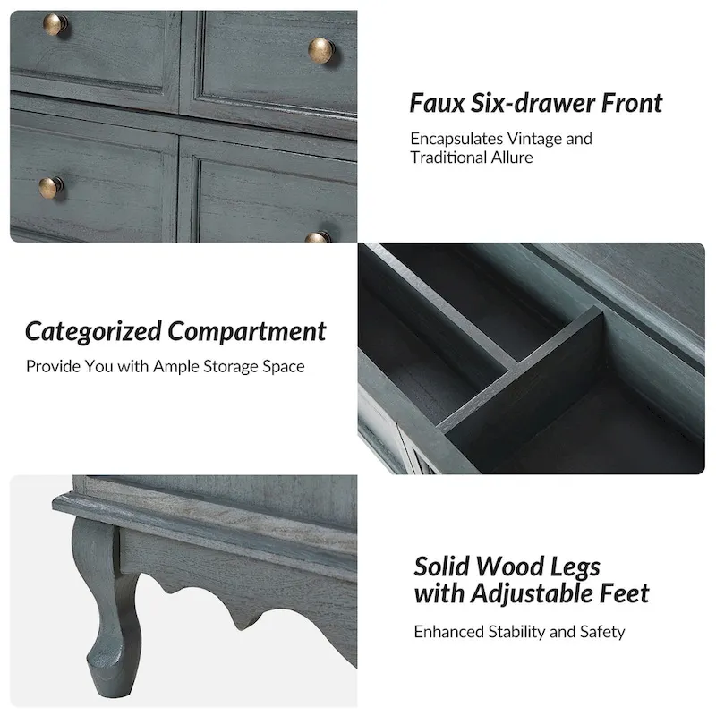 Pallantium Farmhouse 30Tall Distressed 3-Drawer Nightstand With Solid Wood Legs and Adjustable Feet Set Of 2 by HULALA HOME