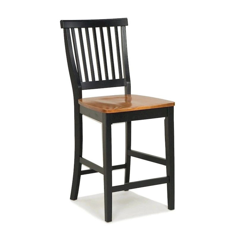 24 inch Black and Distressed Oak Bar Stool by Homestyles