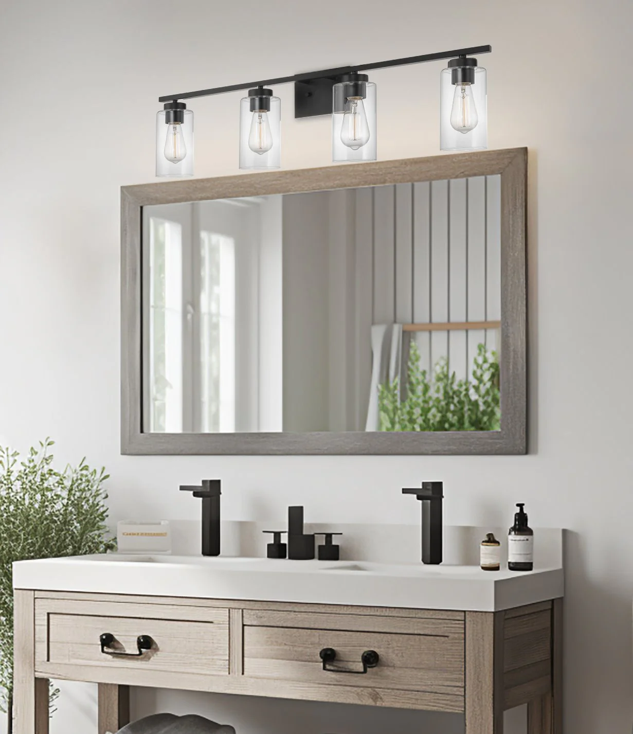 Lucid 33 4-Light Farmhouse Vanity / Bathroom Light