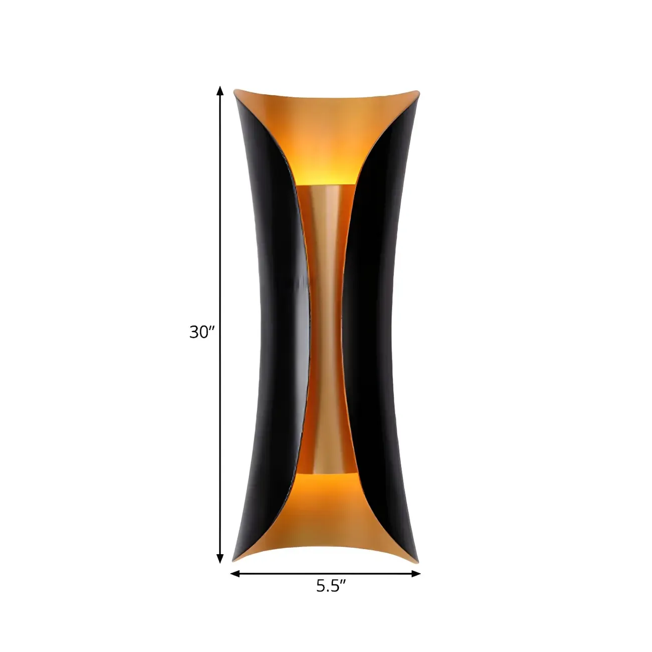 Black Metal Modern Curve Up Down Wall Sconce