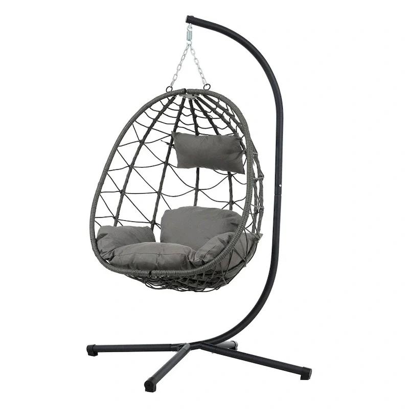 Egg Chair with Stand,Swing Chair,Patio Wicker Hanging Basket Chair