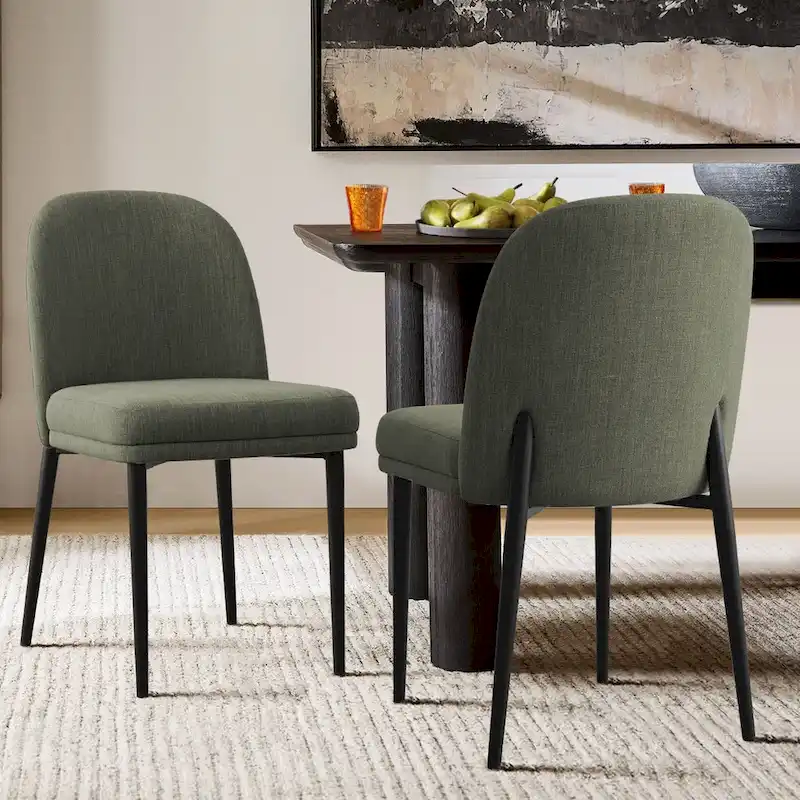 Linen Upholstered Dining Chair(Set of 2)