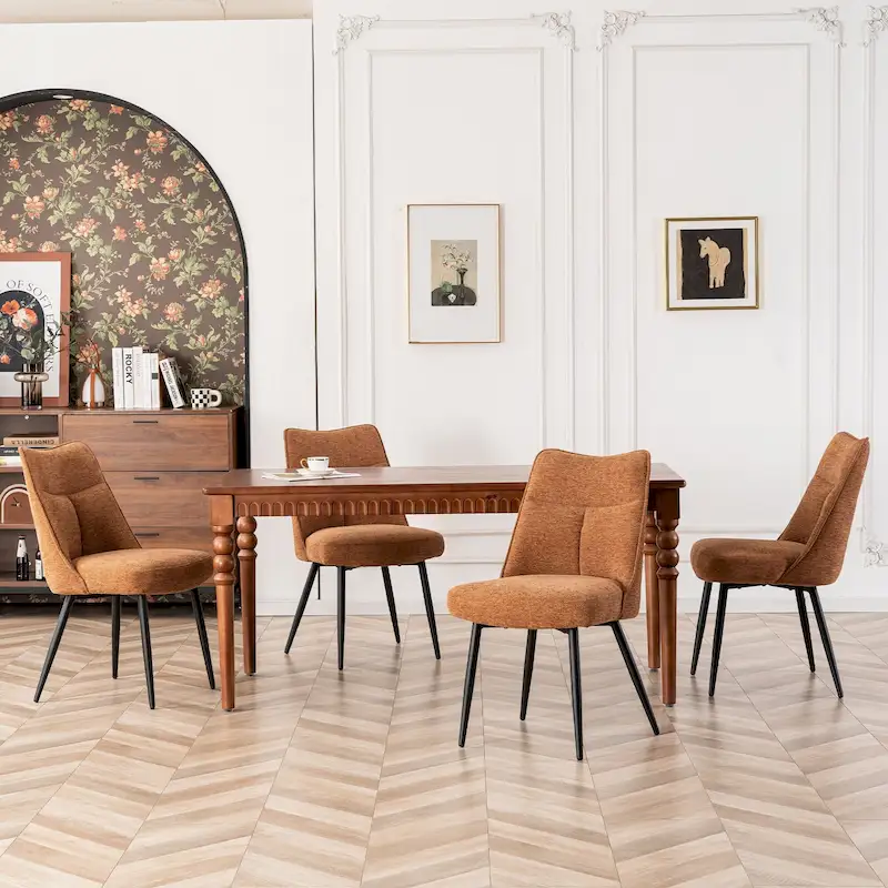 Modern Upholstered Fabric Kitchen & Dining Room Chairs Set of 2