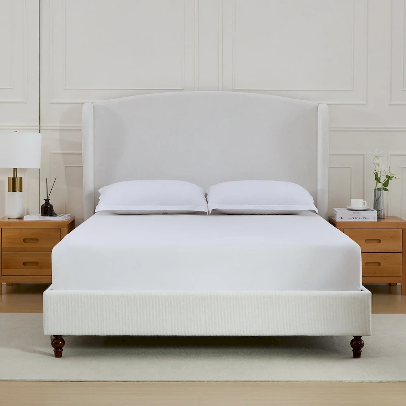 Windsor Headboard Upholstered Wingback Platform Bed