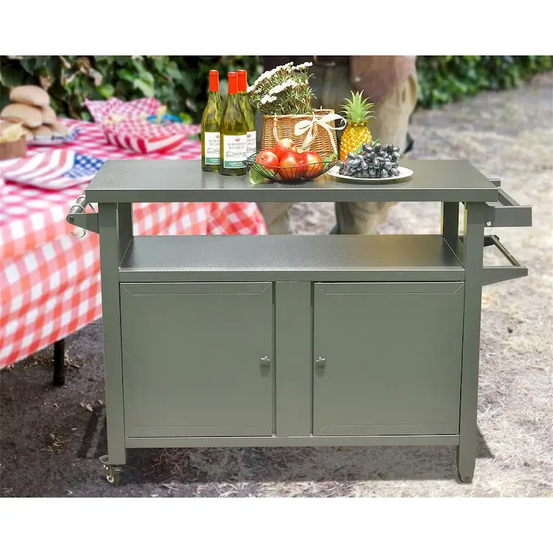 Grill Carts Outdoor Storage Cabinet with Wheels