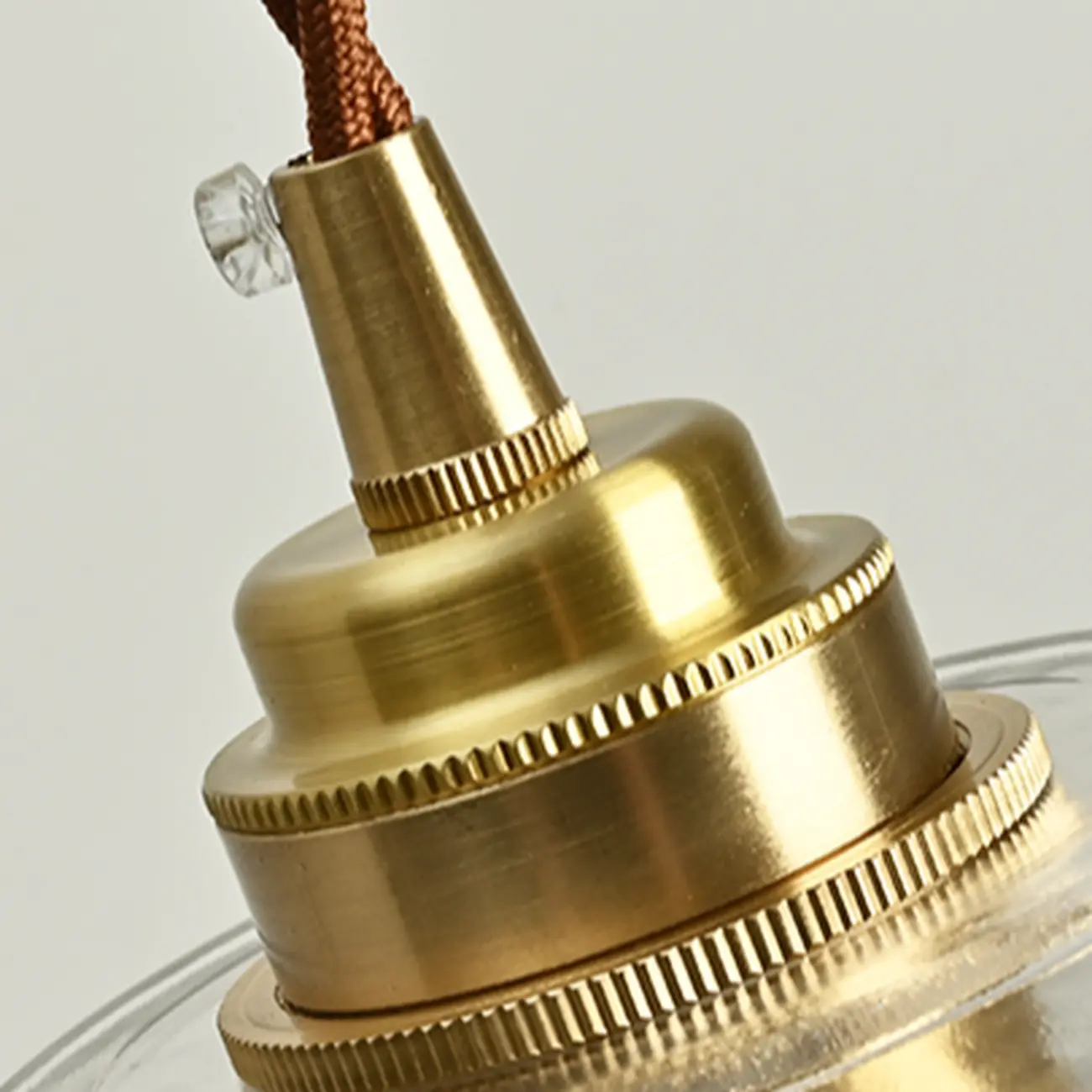 Green Fluted Glass Brass Dome Pendant Light