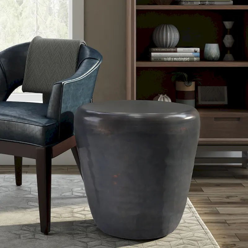 WYNDENHALL Beaton Industrial 20 inch Wide Metal Accent Side Table, Fully Assembled - 20 W x 20 D x 22 H