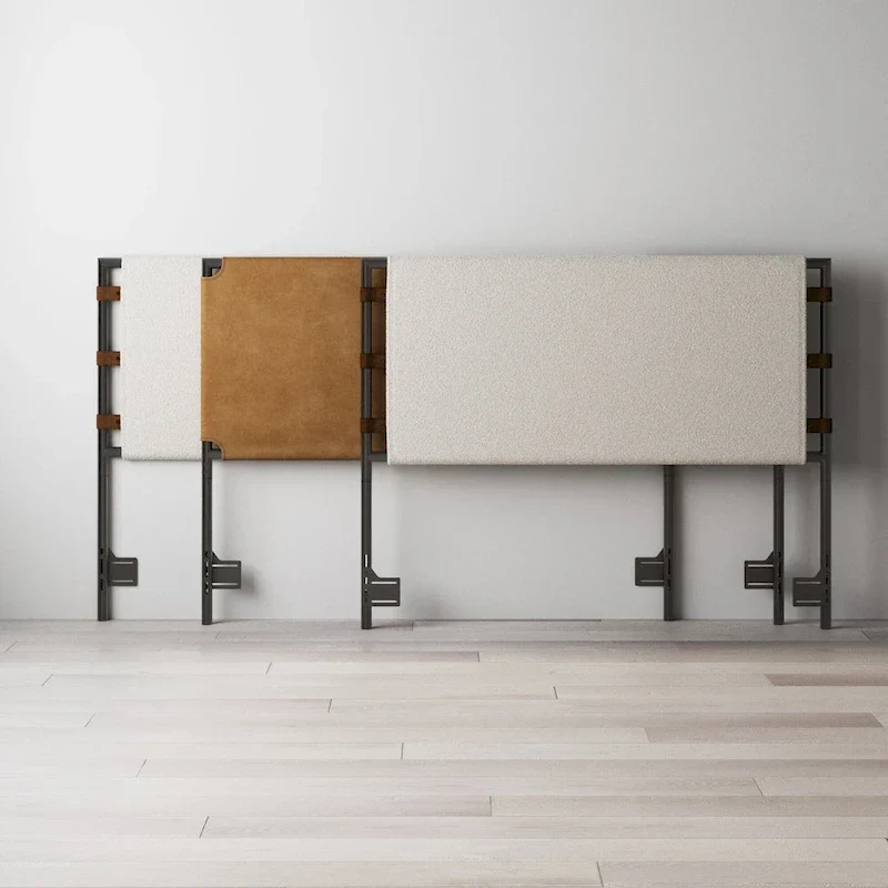 Nathan James Aspen Bed Headboard, Boucle Upholstered Headboard with Matte Metal Frame