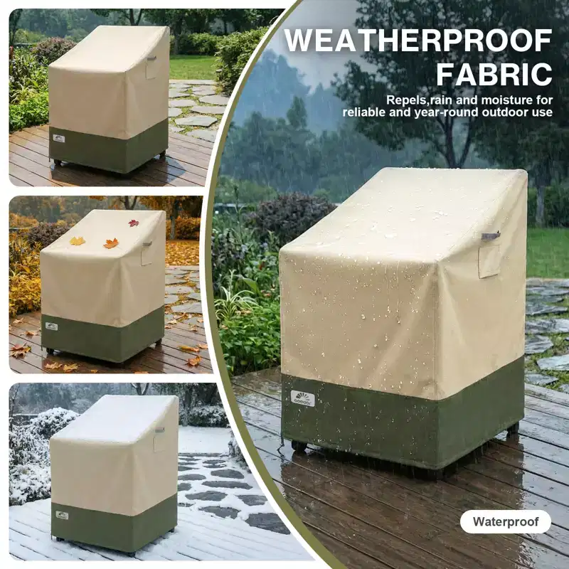 Aoodor Heavy Duty Patio Chair Cover, 600D Waterproof Oxford Patio Furniture Seat Covers with Air Vents for Dining Chairs/ Rocking Chair/ Swivel