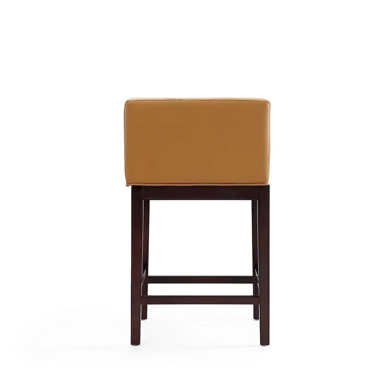 Dark Walnut Wood Counter Height Bar Stool