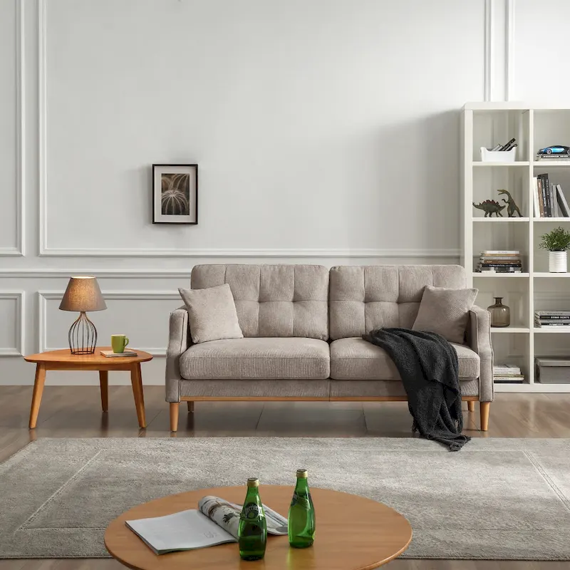 Waterproof Fabric 3-Seater Sofa with USB Charge Port