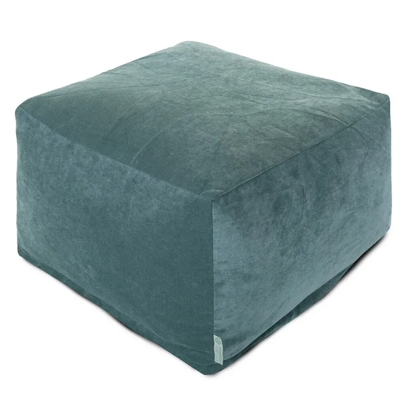 Velvet Pouf Ottoman – Round Footrest & Extra Seating