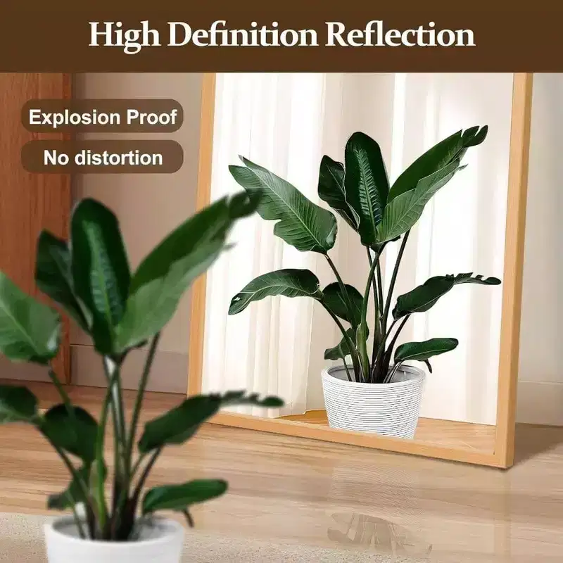 Silver Frame & Easy-Clean Glass Full Length Mirror for Bedroom Wall. Clear, Durable, and Stylish Home Decor