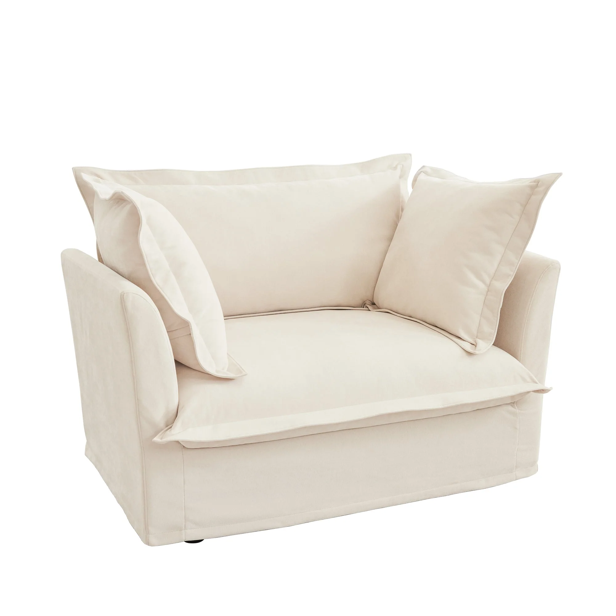 Walker Edison | Slip-covered Deep Seat Comfy Accent Chair