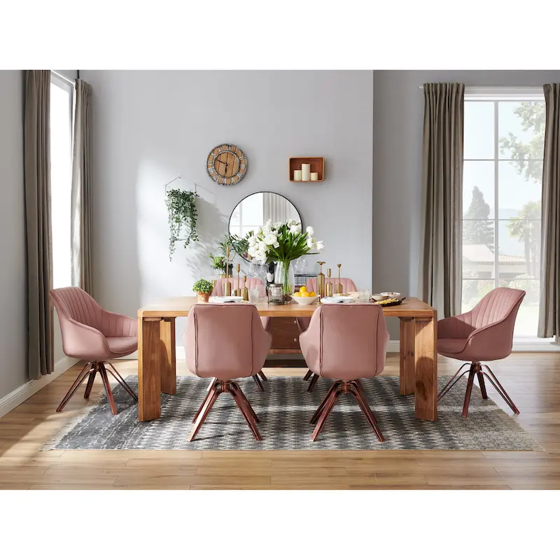 Art Leon Classical Velvet Swivel Office Accent Chair with Golden Legs