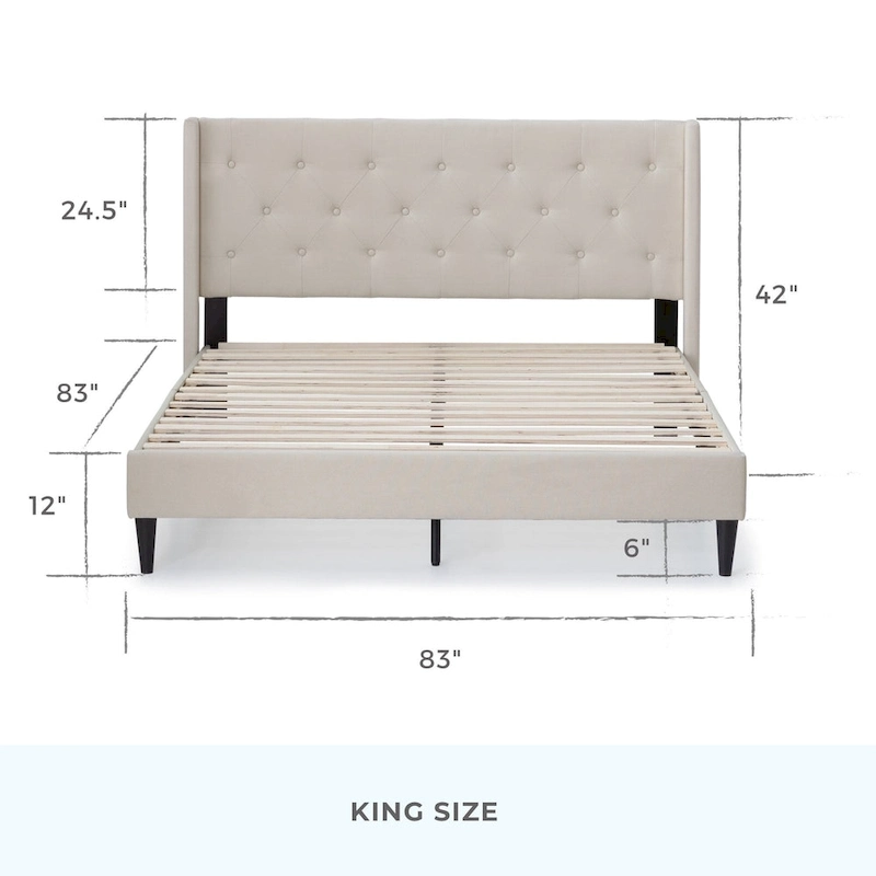 Brookside Isabelle Button Tufted Wingback Upholstered Bed