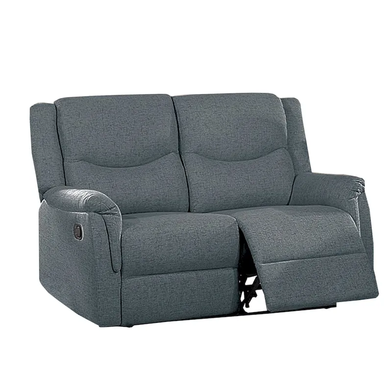 Burlap-Like-Fabric Upholstered Manual Motion Reclining Loveseat