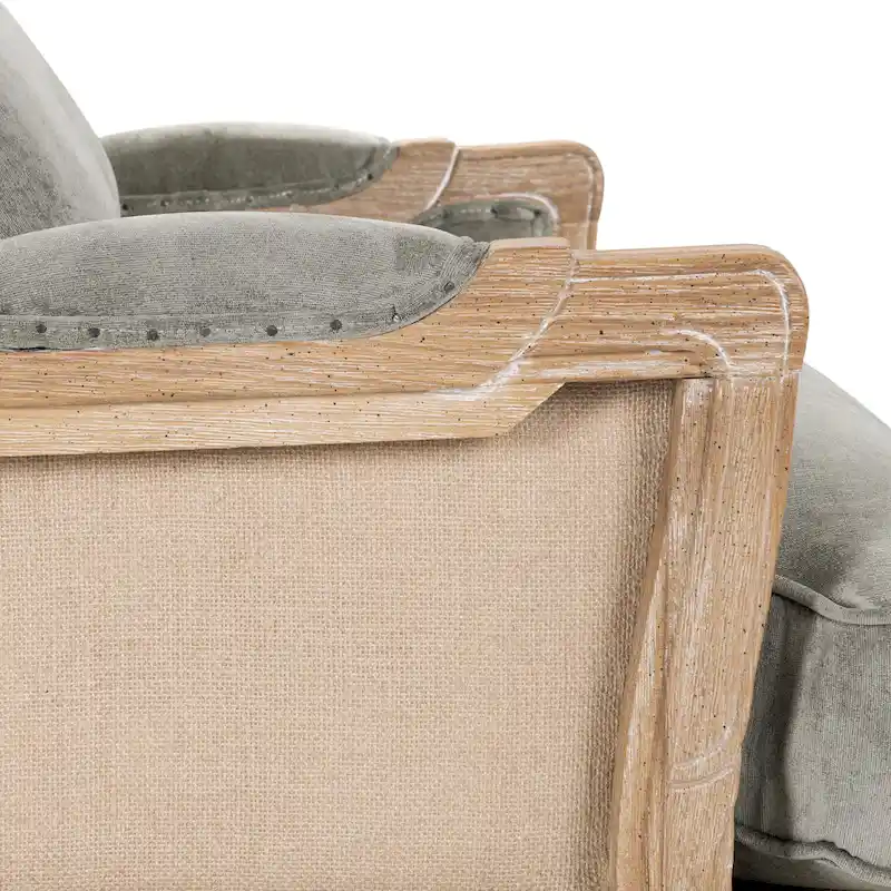 Classic Home Brittani Upholstered Grey Arm Chair - 38Hx29Wx31D