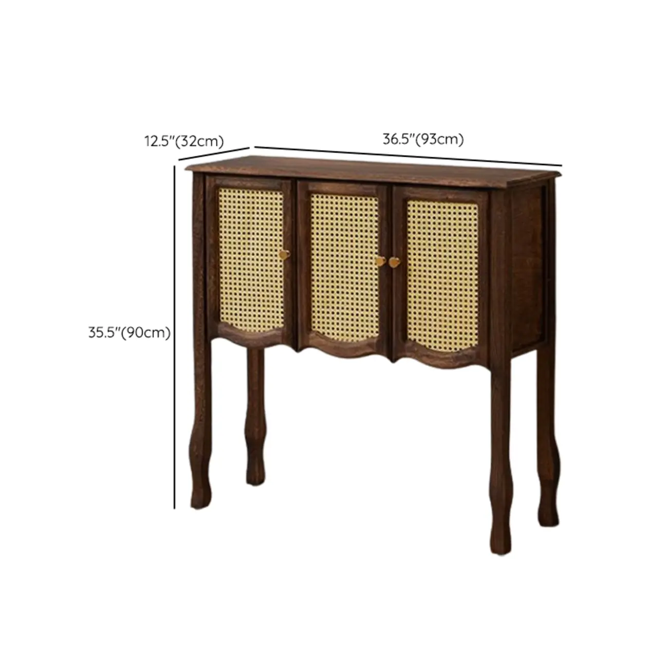 Traditional Brown Wooden Console Table with Drawers