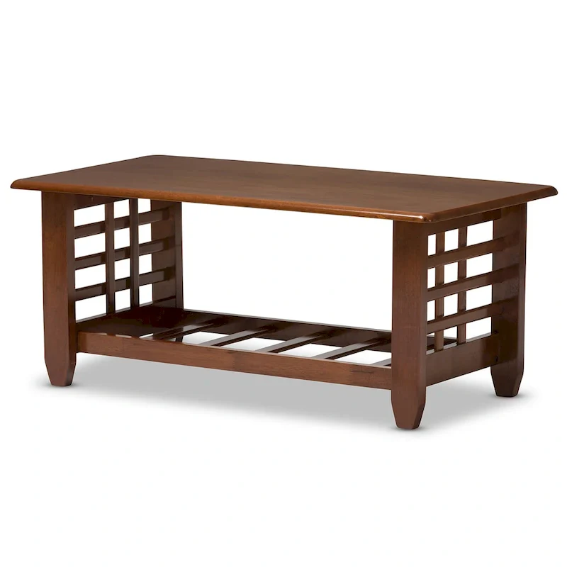 Baxton Studio Leda Mission Style Cherry Coffee Table