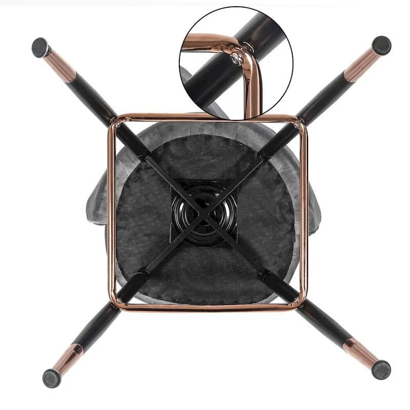 Adeco 42 Height Set of 2 Velvet Bar Stools