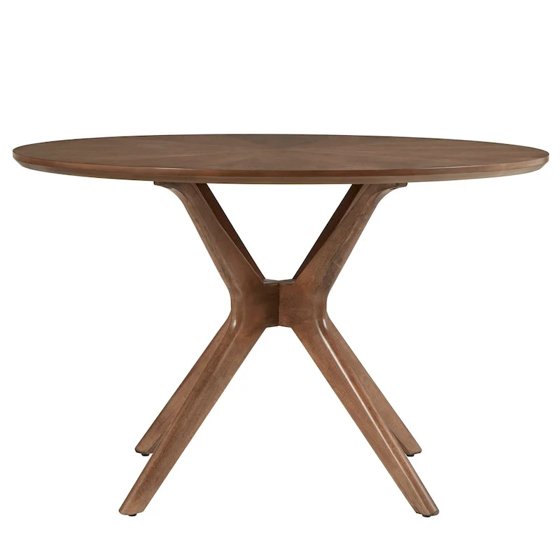 Nadine Mid-Century Dark Walnut Finish Round Dining Table by iNSPIRE Q Modern