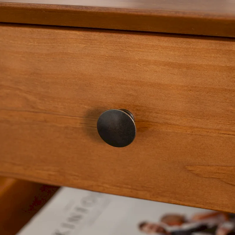 Mid-Century Solid Wood 1-Drawer Nightstand