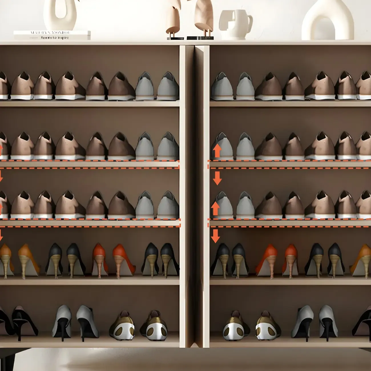 Hallway White Wood Shoe Cabinet with Slate