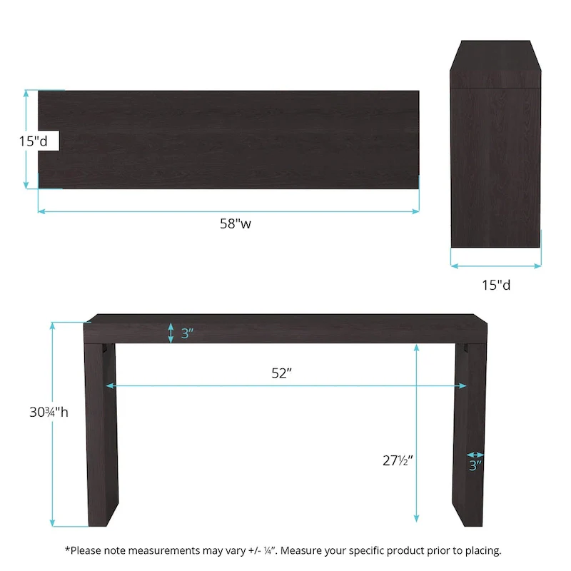 Black Wood Veneer Dillon Console Table