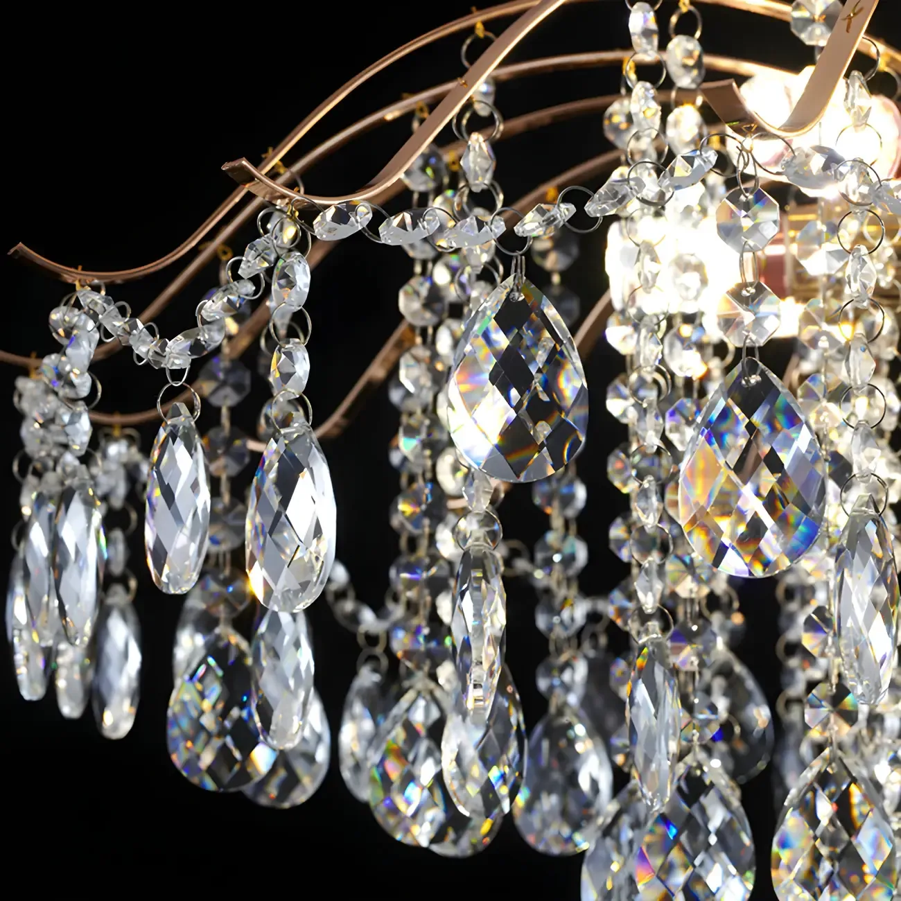 Dining Room Multi-Light Crystal Water Drop Chandelier