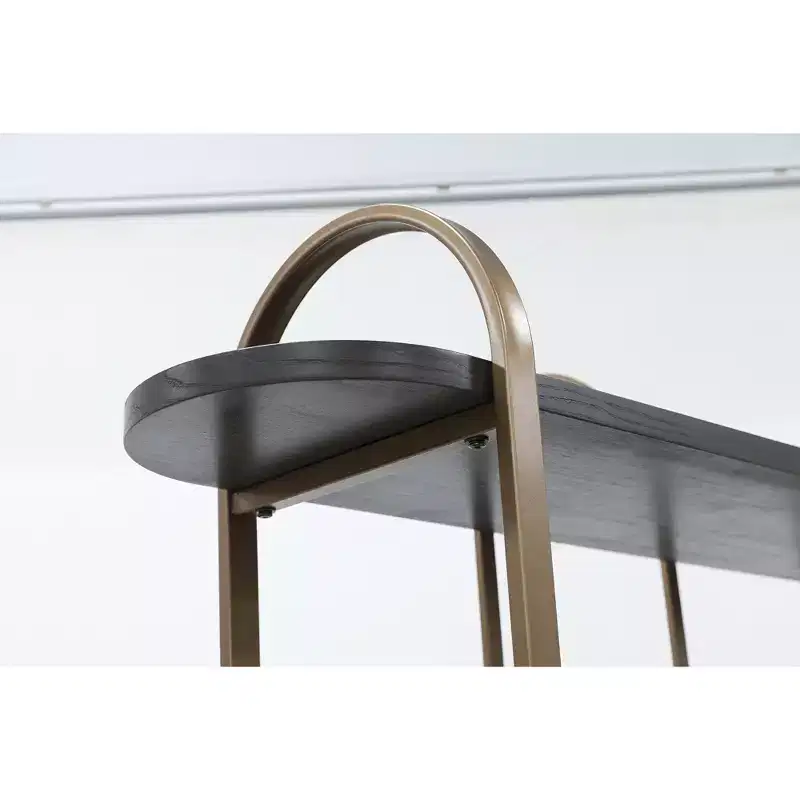Signature Design by Ashley Brentmour 72 Modern Bookcase with 5 Shelves - Brown Wood & Gold Metal Frame
