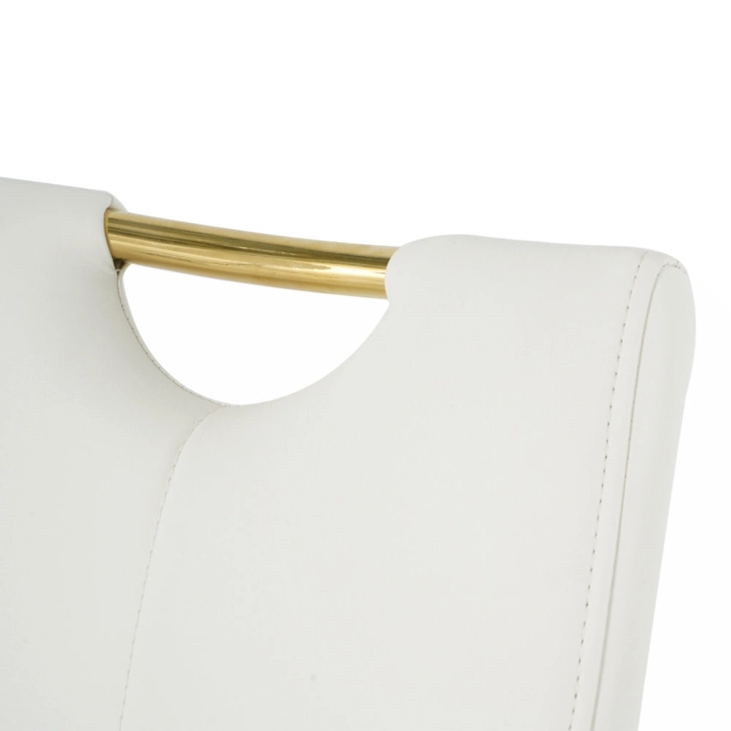 Dining Living Room Chairs Upholstered Chair with gold Metal Legs Design Set of 2