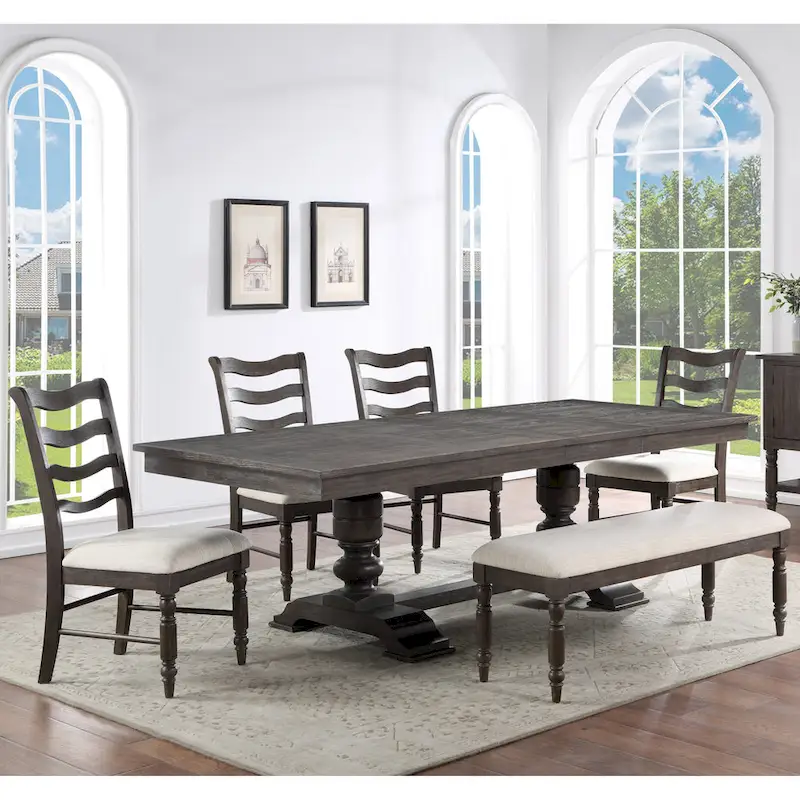 Haven Extendable Dining Set - Classic Design with Bench and Chairs