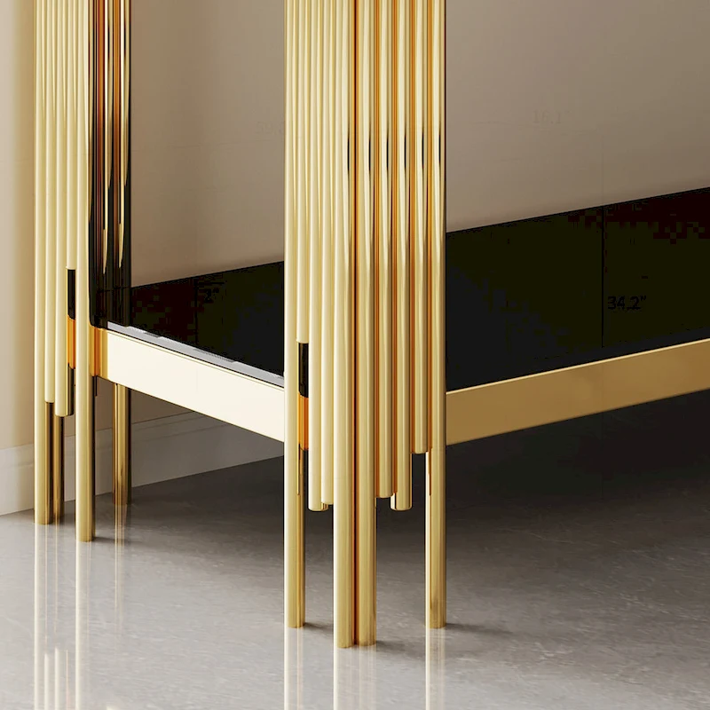 Sophisticated Double-Layer Tempered Glass Console Table