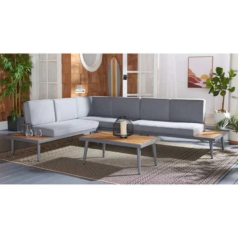 SAFAVIEH Outdoor Wendela Corner Living Set - 47W x 28D x 38H