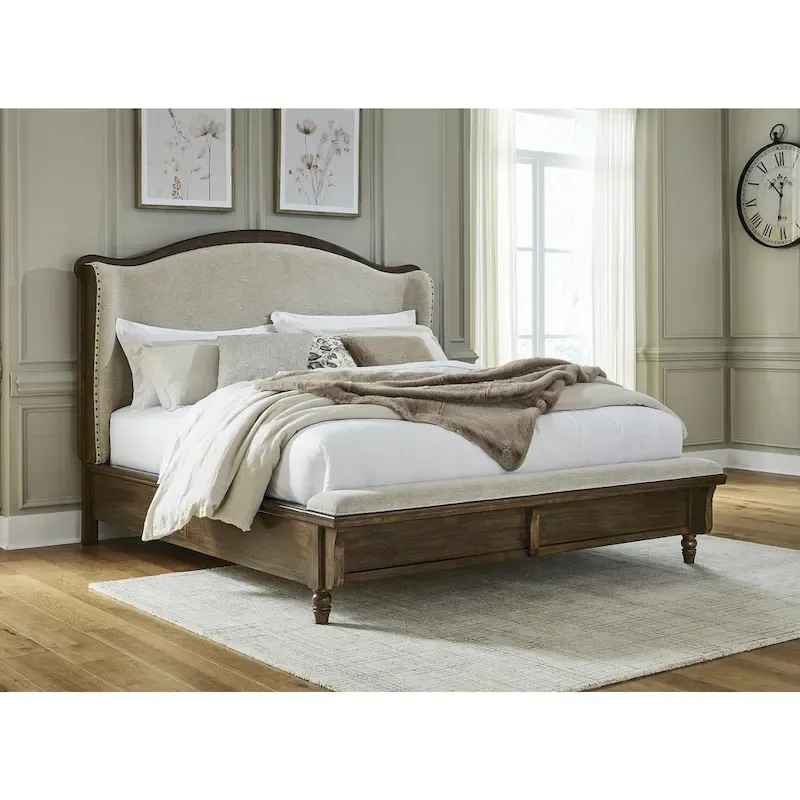 Signature Design by Ashley Sturlayne Brown/Beige Upholstered Panel Bed