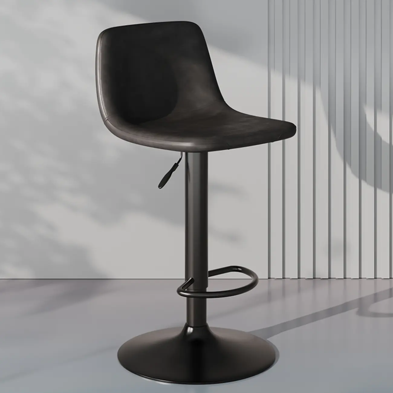 Modern Leather Swivel Bar Stool Adjustable Height