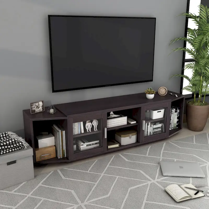 Rasa Contemporary 72-inch Multifunctional Storage TV Console by