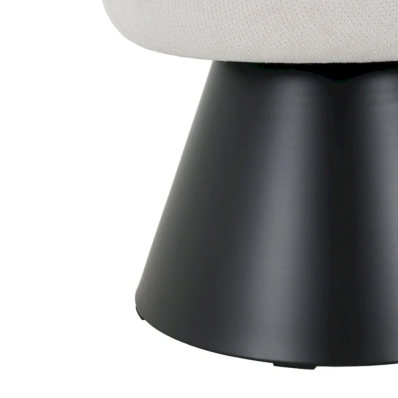 Nathan Upholstered Entryway Ottoman with Black Iron Legs